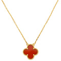 Van Cleef & Arpels 18K Pink Gold Carnelian Vintage Alhambra Necklace