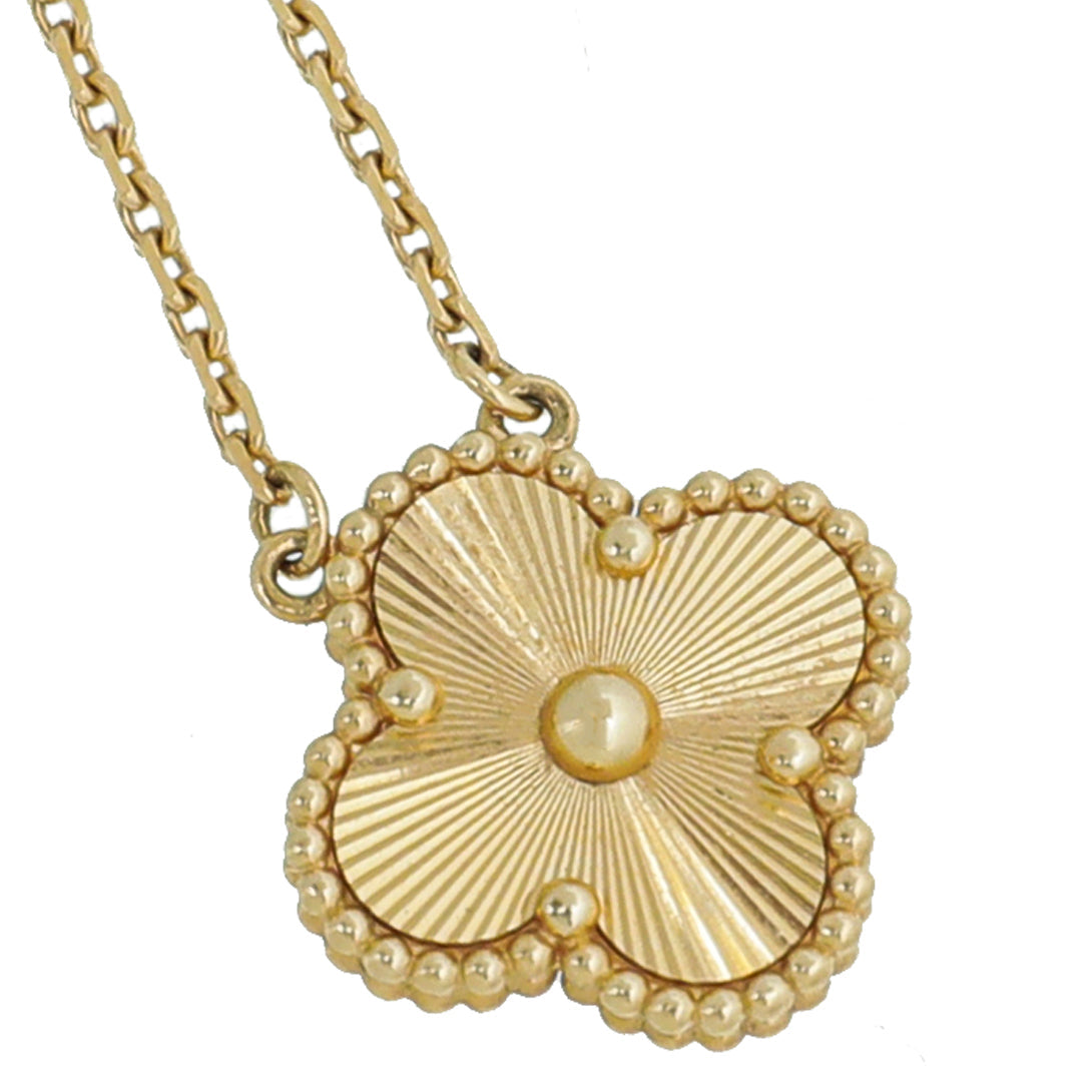 Van Cleef & Arpels 18K Yellow Gold Vintage Alhambra Pendant Necklace