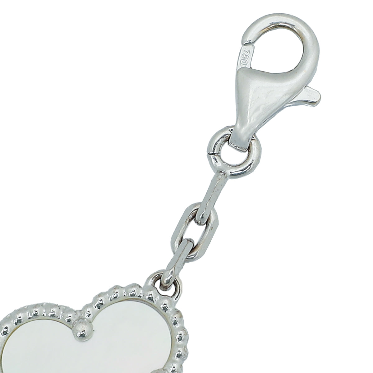 Van Cleef & Arpels 18K White Gold MOP Vintage Alhambra 5 Motif Bracelet