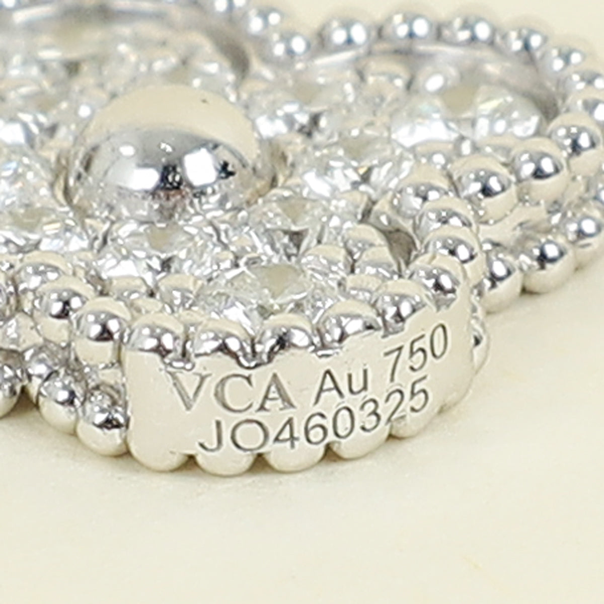 Van Cleef and Arpels 18K White Gold Vintage Alhambra 5 Motifs Diamond Bracelet