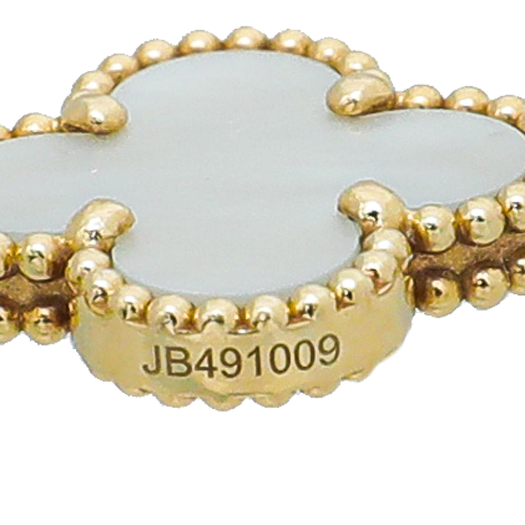 Van Cleef & Arpels 18K Yellow Gold MOP Vintage Alhambra 5 Motifs Bracelet