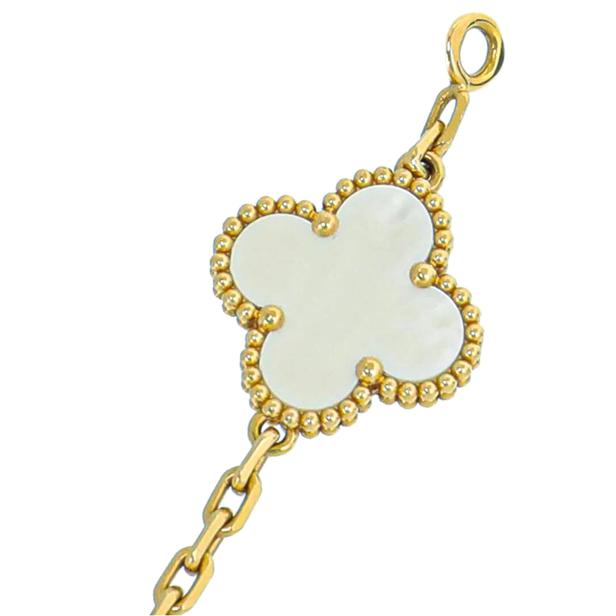 Van Cleef & Arpels 18K Yellow Gold 5 Motifs MOP Vintage Alhambra Bracelet