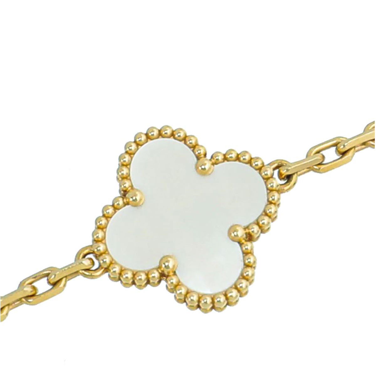 Van Cleef & Arpels 18K Yellow Gold 5 Motifs MOP Vintage Alhambra Bracelet