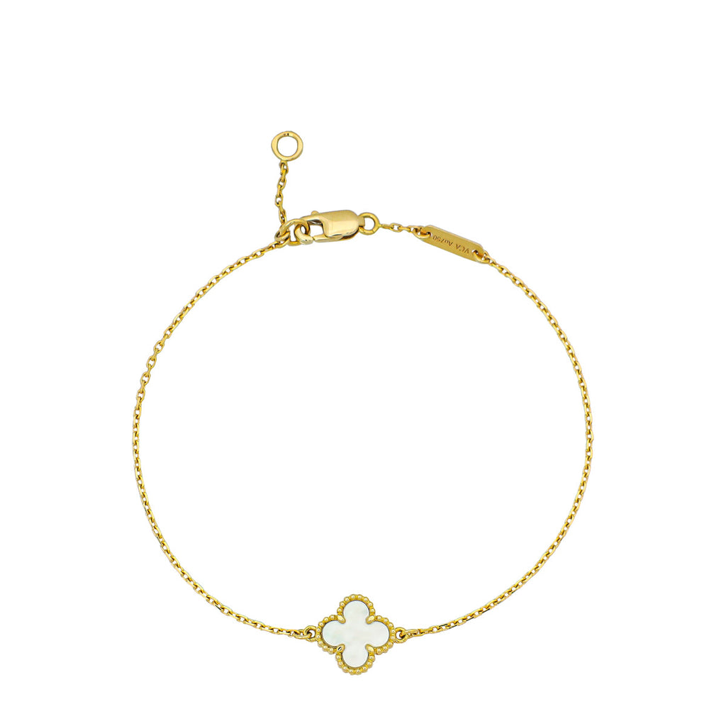 Van Cleef & Arpels 18K Yellow Gold MOP Sweet Alhambra Bracelet