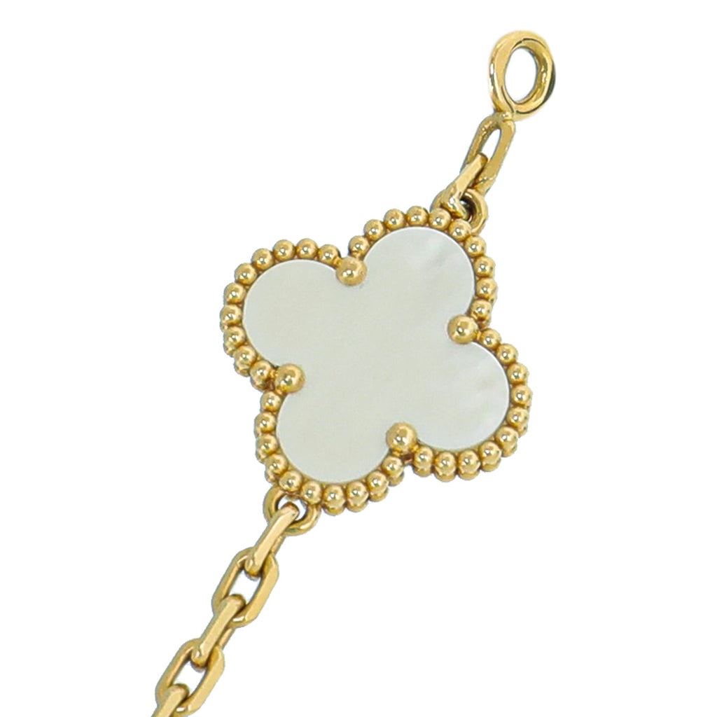 Van Cleef & Arpels 18K Yellow Gold 5 Motifs MOP Vintage Alhambra Bracelet