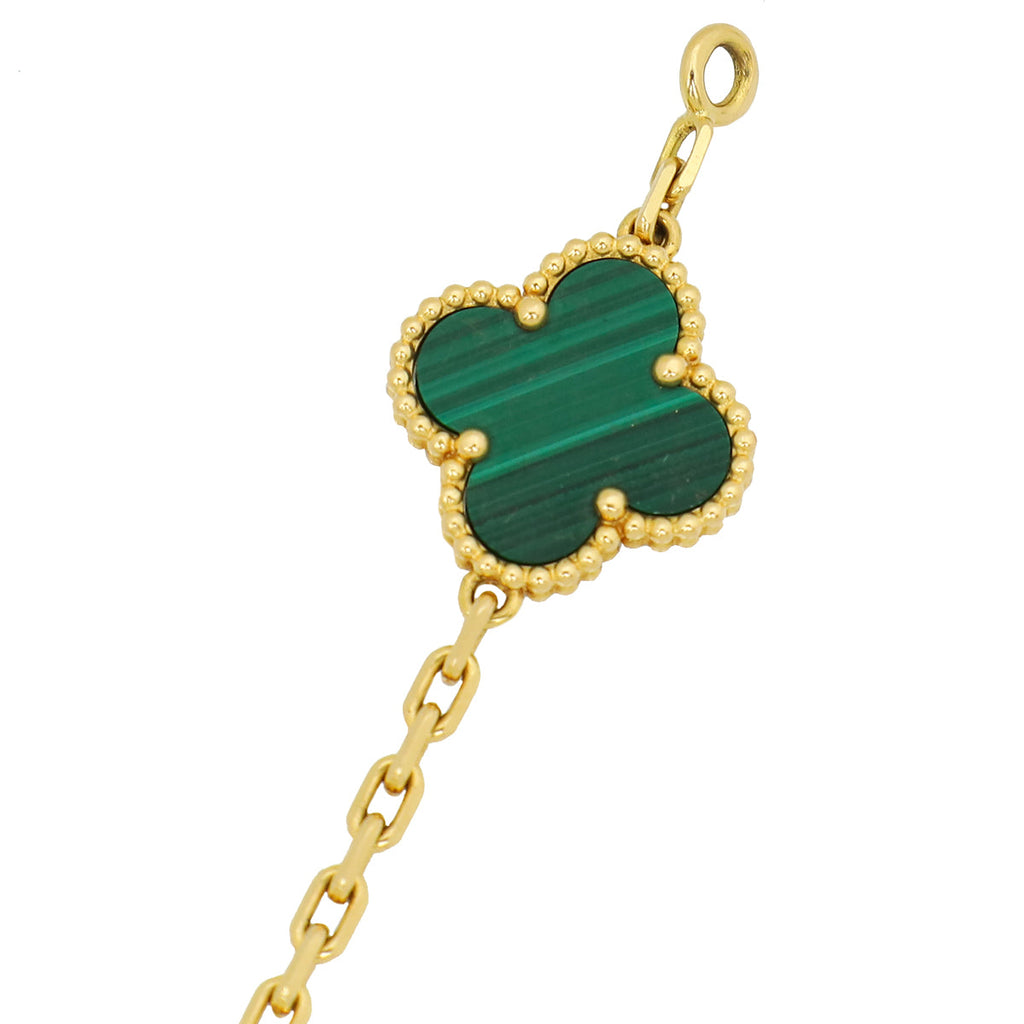 Van Cleef & Arpels 18K Yellow Gold 5 Motifs Vintage Alhambra Bracelet