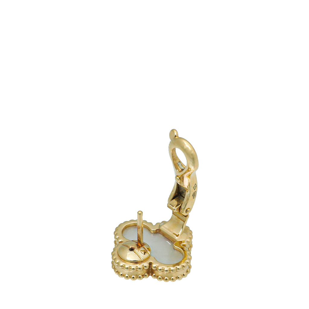Van Cleef & Arpels 18K Yellow Gold MOP Vintage Alhambra Earrings