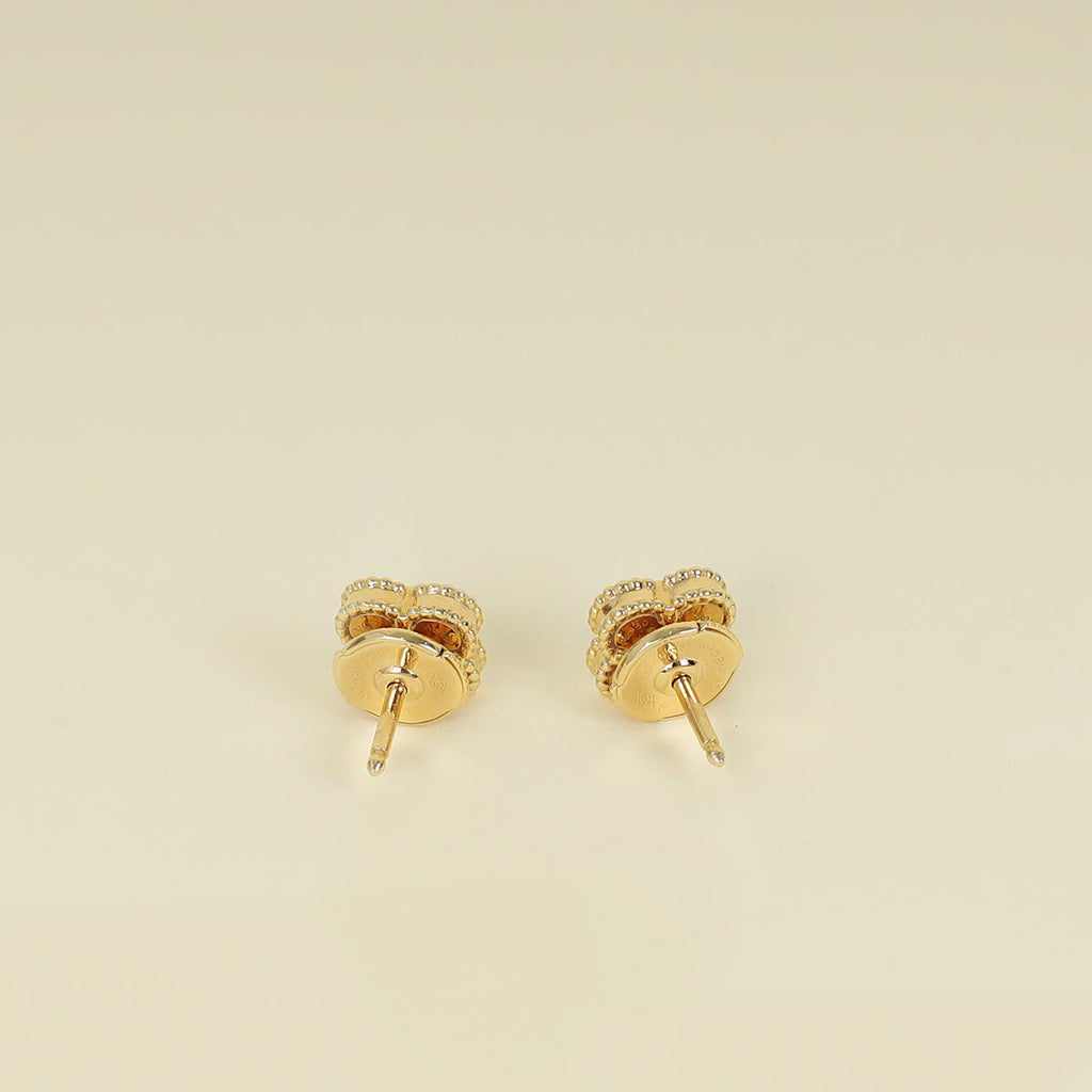 Van Cleef & Arpels 18K Yellow Gold Sweet Alhambra MOP Earstuds