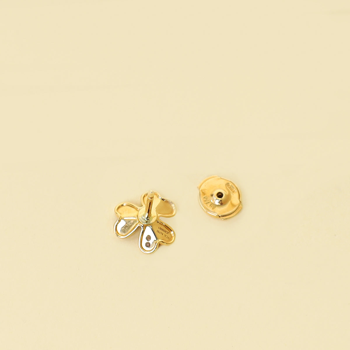 Van Cleef & Arpels 18K Yellow Gold Frivole Earrings Mini Model