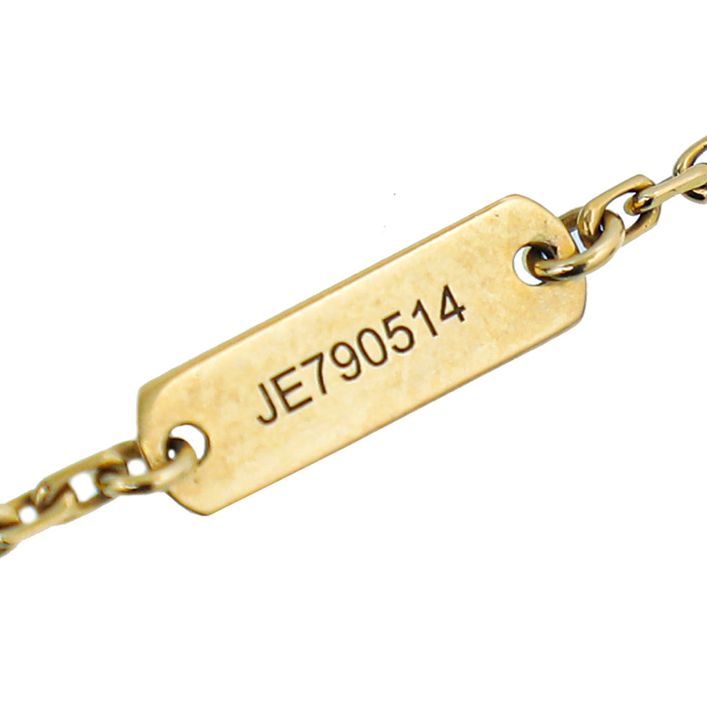 Van Cleef & Arpels 18K Yellow Gold MOP Lucky Alhambra Butterfly Pendant Necklace