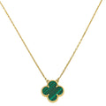 Van Cleef & Arpels 18K Yellow Gold Malachite Vintage Alhambra Pendant Necklace