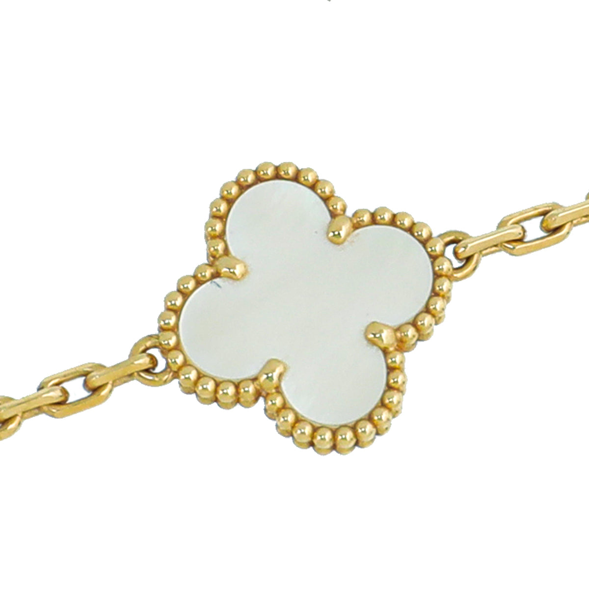Van Cleef & Arpels 18K Yellow Gold 10 Motifs MOP Vintage Alhambra Necklace