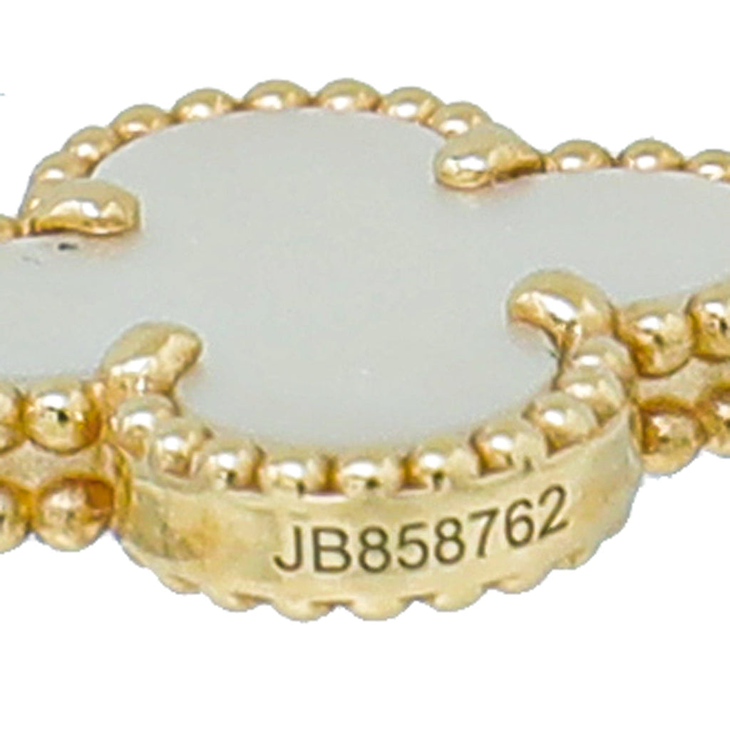 Van Cleef & Arpels 18K Yellow Gold 10 Motifs MOP Vintage Alhambra Necklace