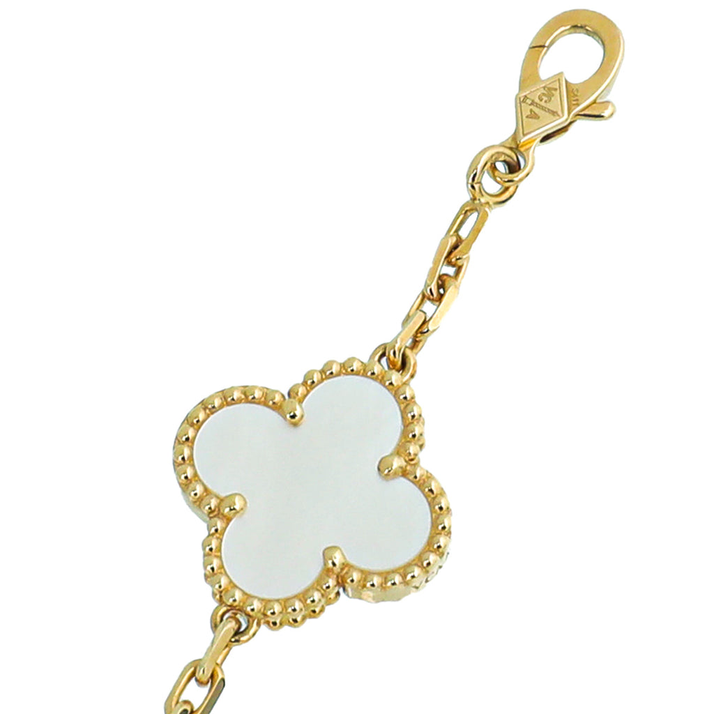 Van Cleef & Arpels 18K Yellow Gold Vintage Alhambra 20 MOP Long Necklace