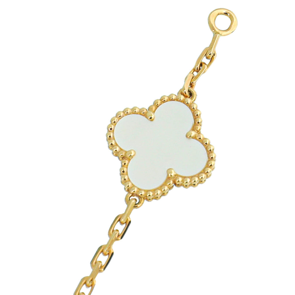 Van Cleef & Arpels 18K Yellow Gold Vintage Alhambra 20 MOP Long Necklace
