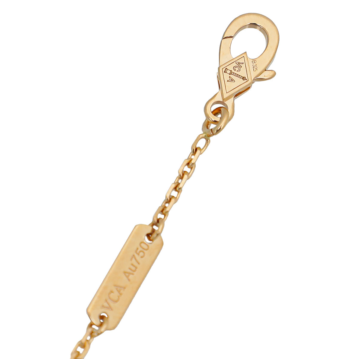 Van Cleef & Arpels 18K Rose Gold Diamond Silver Obsidian Vintage Alhambra Holiday Pendant Necklace