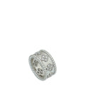 Van Cleef & Arpels 18K White Gold Diamond Perlee Clovers Medium Model Ring 53