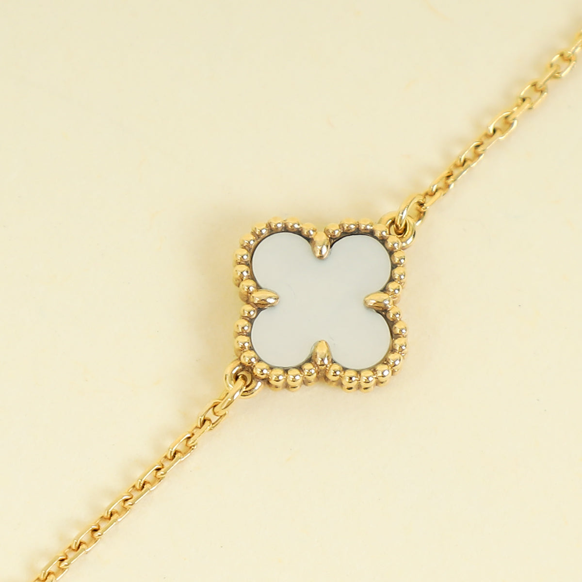 Van Cleef & Arpels 18K Yellow Gold Sweet Alhambra MOP Bracelet
