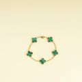 Van Cleef & Arpels 18K Yellow Gold Vintage Alhambra 5 Motifs Bracelet