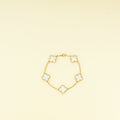Van Cleef & Arpels 18K Yellow Gold Vintage Alhambra 5 Motifs Bracelet