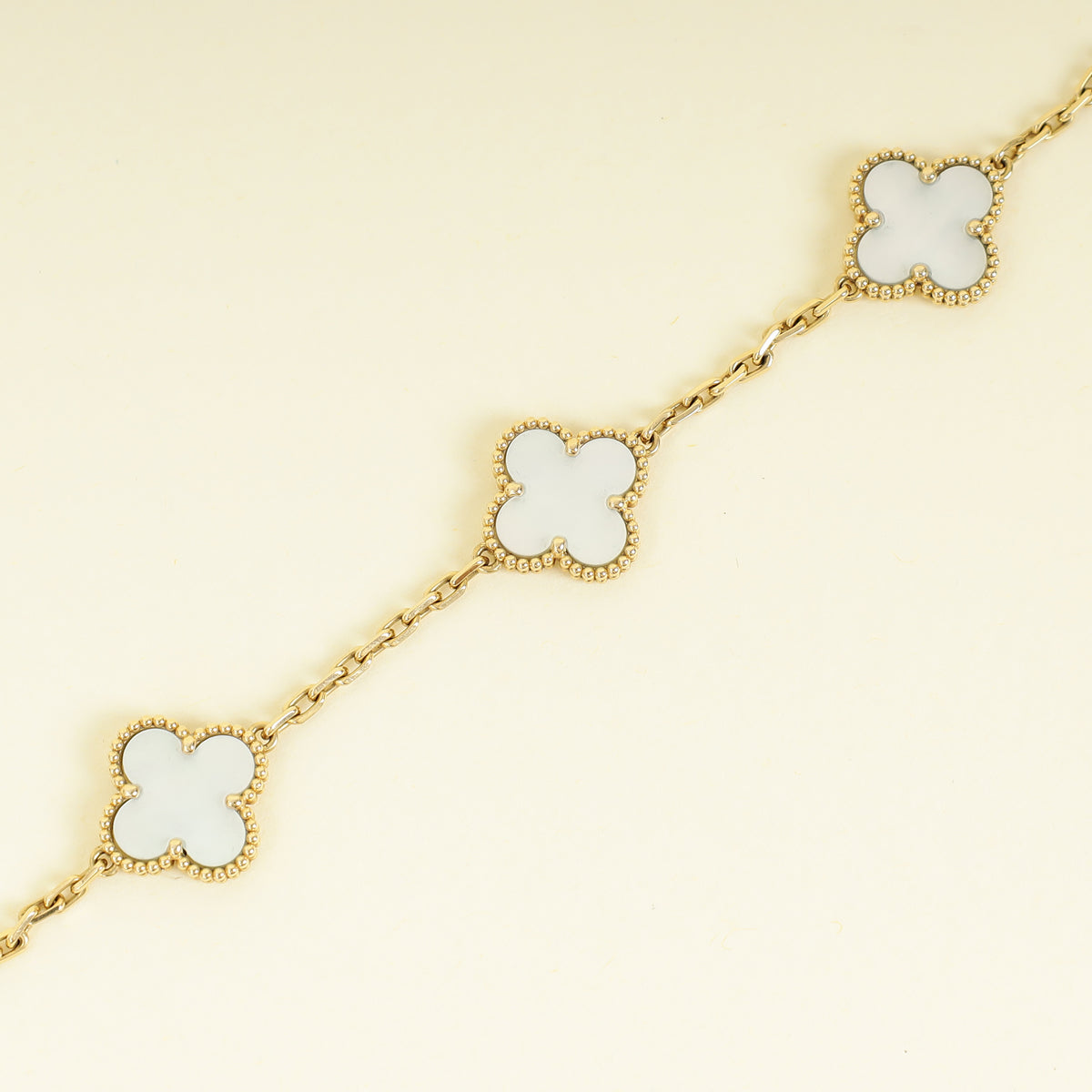 Van Cleef & Arpels 18K Yellow Gold Vintage Alhambra 5 Motifs Bracelet