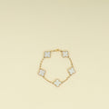 Van Cleef & Arpels 18K Yellow Gold Vintage Alhambra 5 Motifs MOP Bracelet