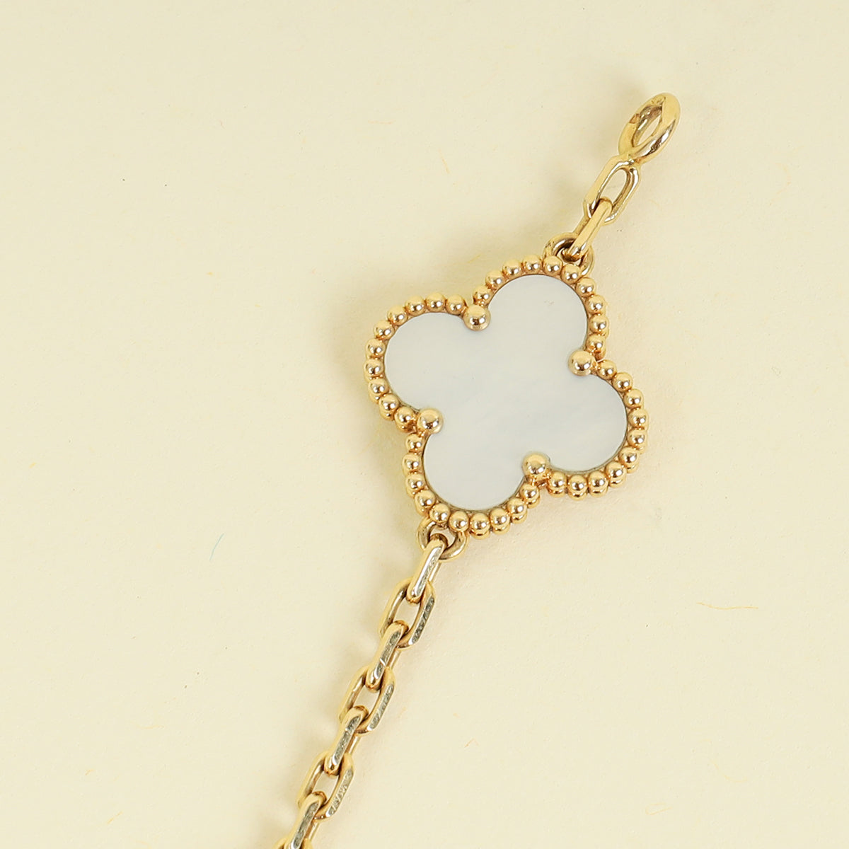 Van Cleef & Arpels 18K Yellow Gold Vintage Alhambra 5 Motifs MOP Bracelet