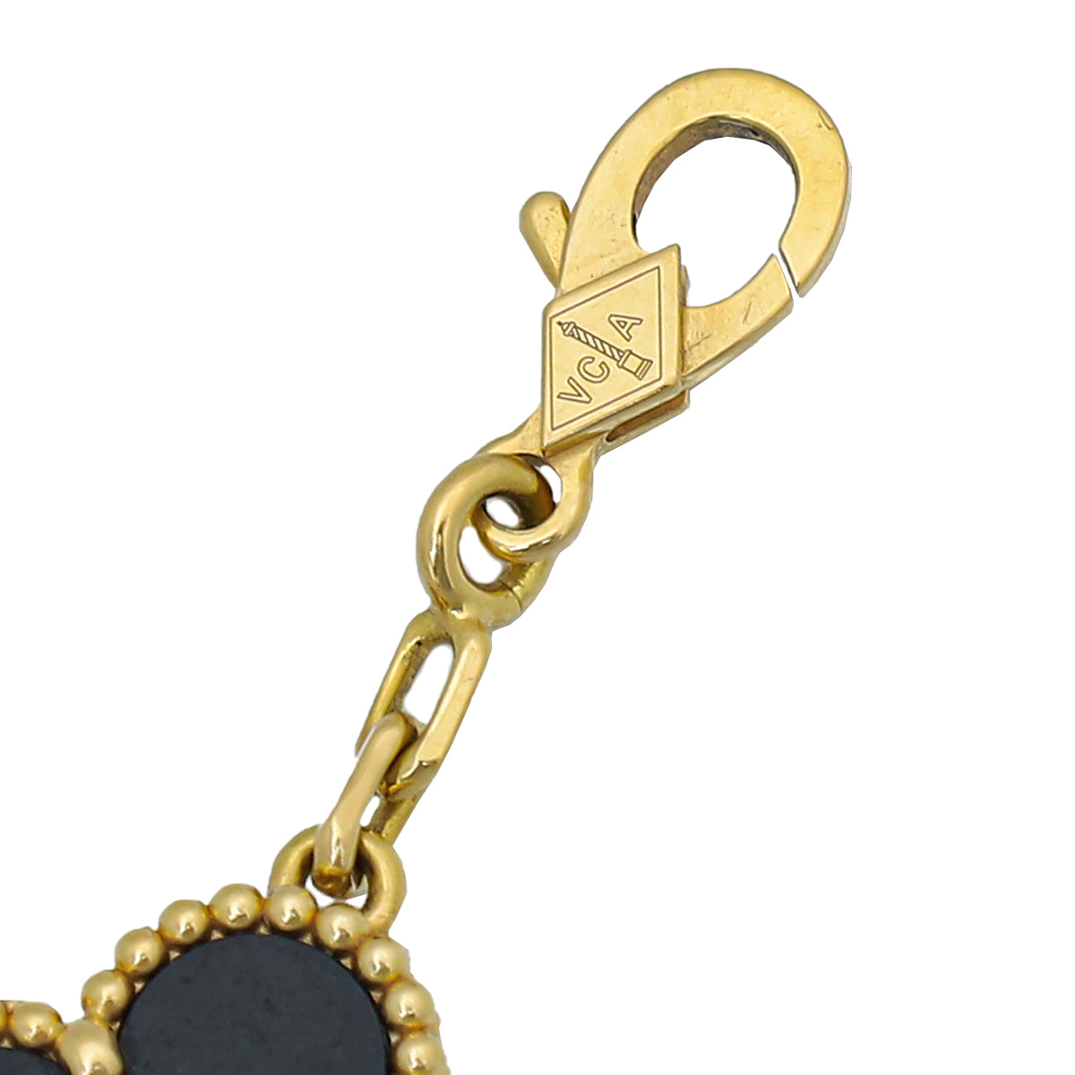 Van Cleef & Arpels 18K Yellow Gold 5 Motifs Onyx Vintage Alhambra Bracelet