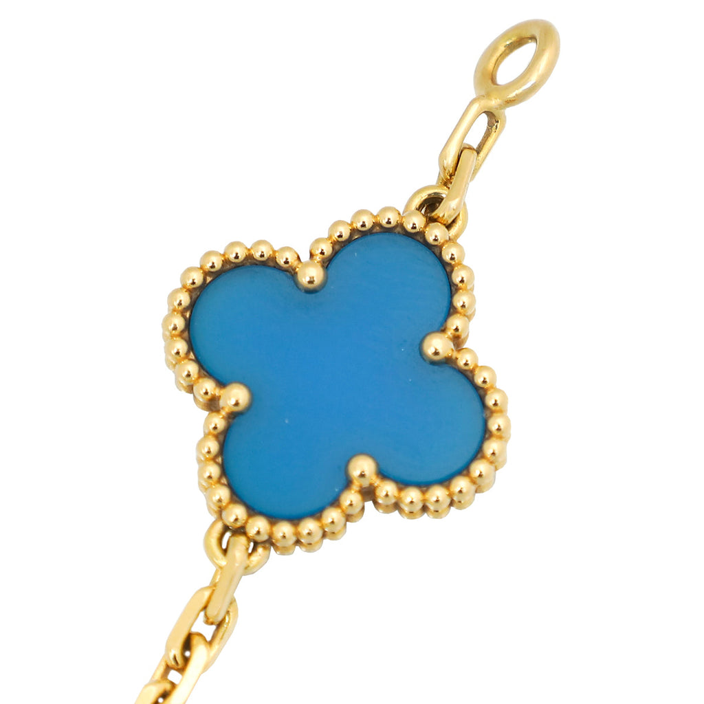 Van Cleef & Arpels 18K Yellow Gold 5 Motif Vintage Alhambra Bracelet