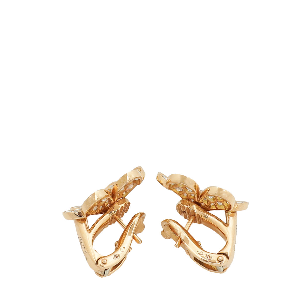 Van Cleef & Arpels 18K Rose Gold 86 Diamond Frivole Small Model Earrings