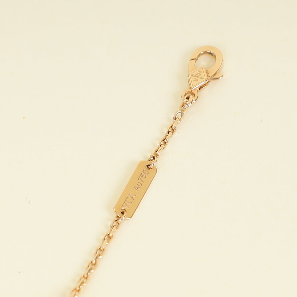 Van Cleef & Arpels 18K Rose Gold Diamond Holiday Pendant Pink MOP Necklace