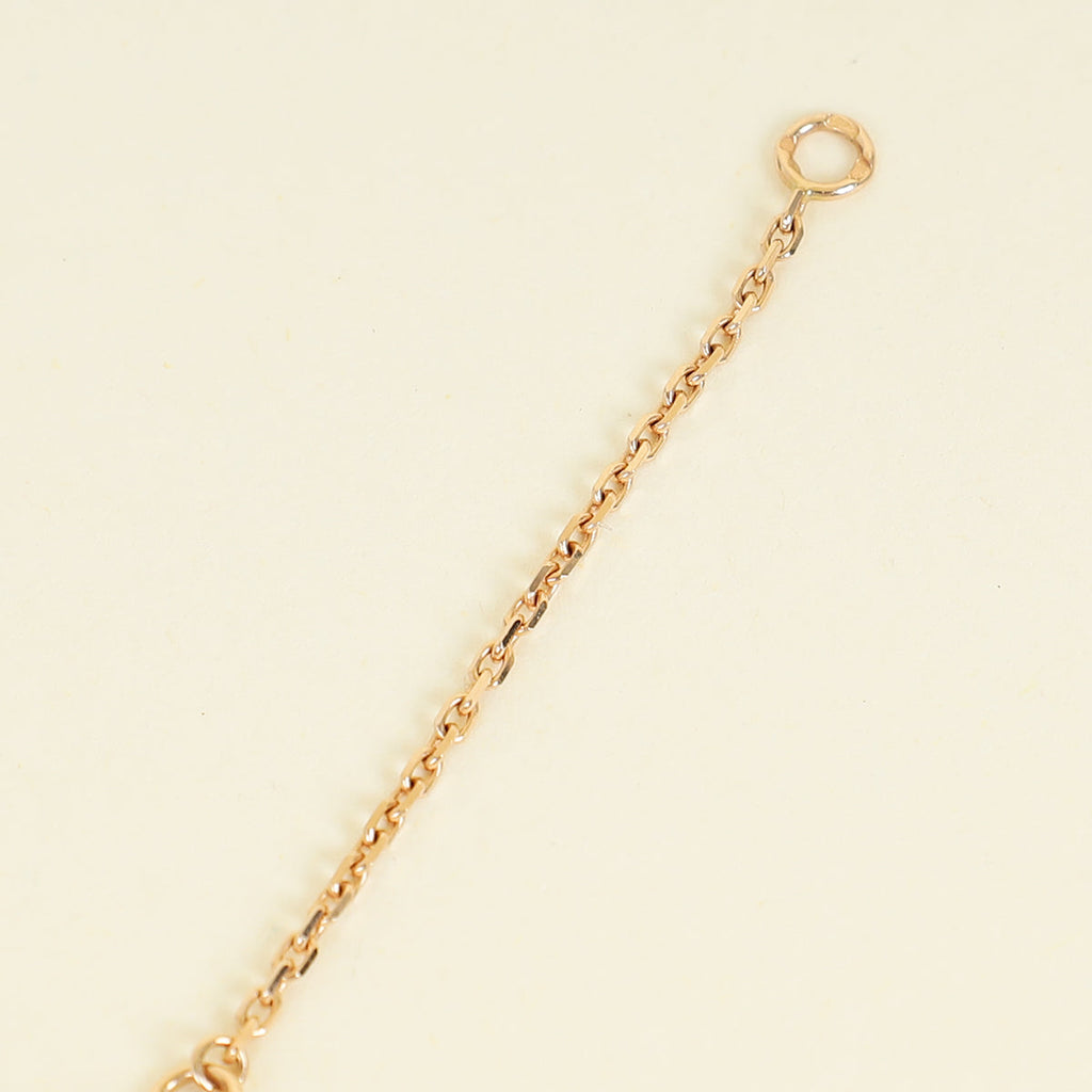 Van Cleef & Arpels 18K Rose Gold Diamond Holiday Pendant Pink MOP Necklace