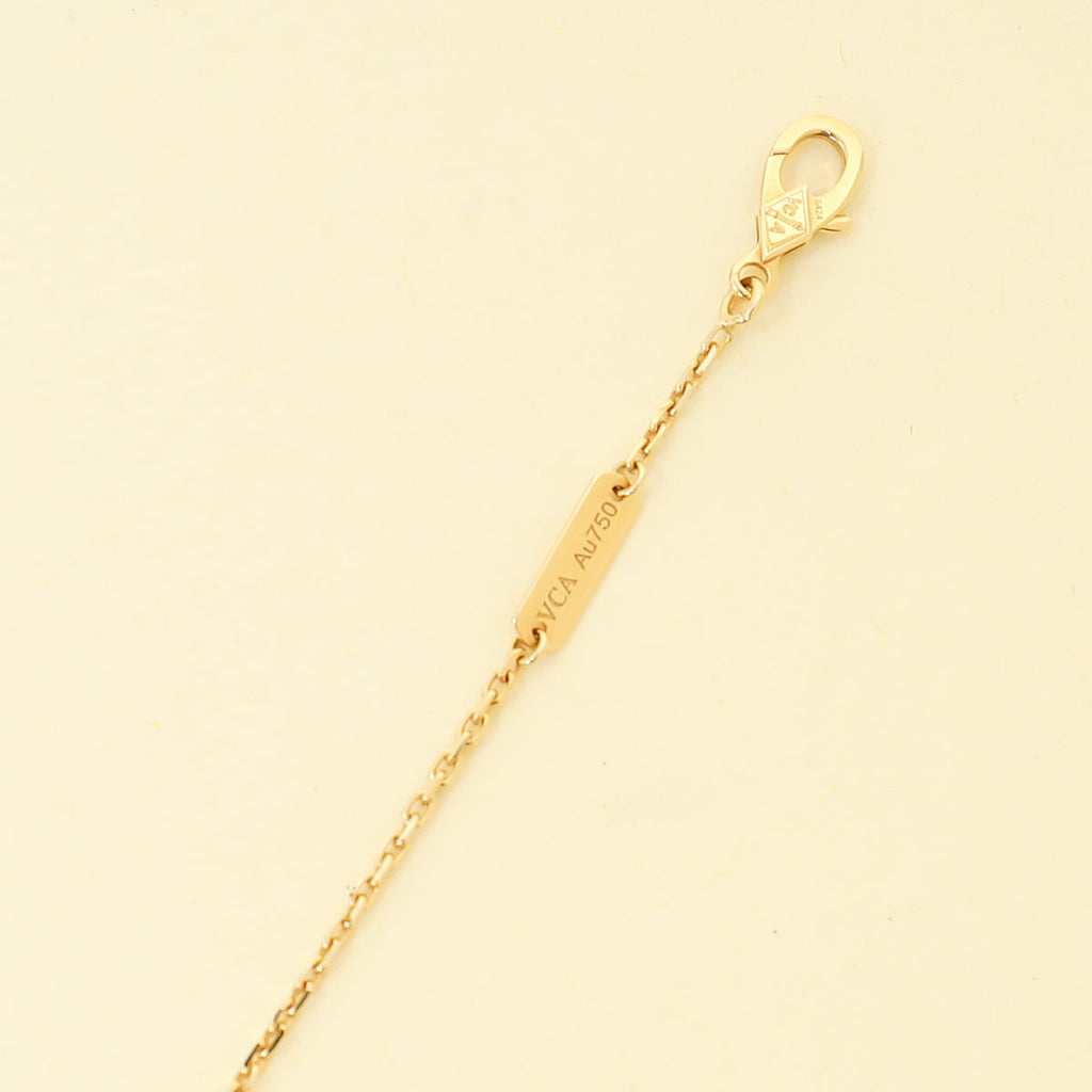 Van Cleef & Arpels 18K Yellow Gold Vintage Alhambra MOP Pendant Necklace