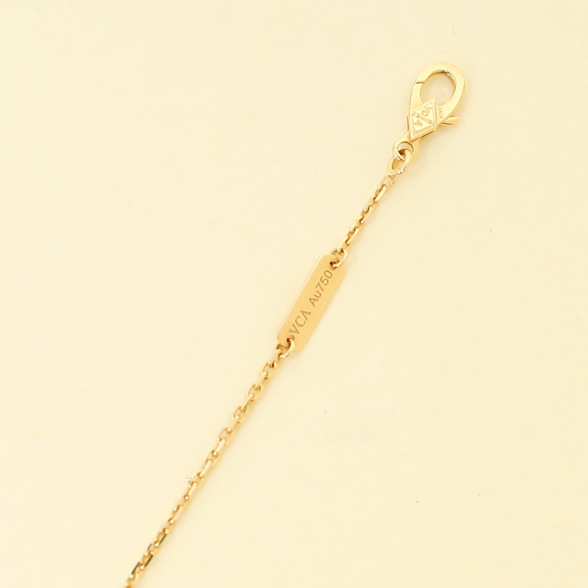Van Cleef & Arpels 18K Yellow Gold Vintage Alhambra MOP Pendant Necklace