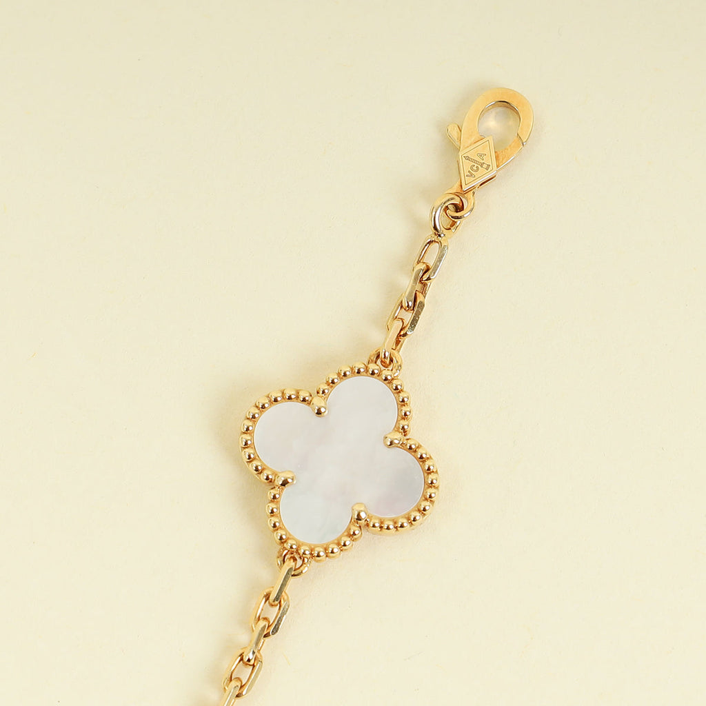 Van Cleef & Arpels 18K Yellow Gold Vintage Alhambra 10 Motifs Necklace