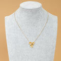 Van Cleef & Arpels 18K Yellow Gold Diamond Frivole 3 Flowers Pendant Mini Model Necklace