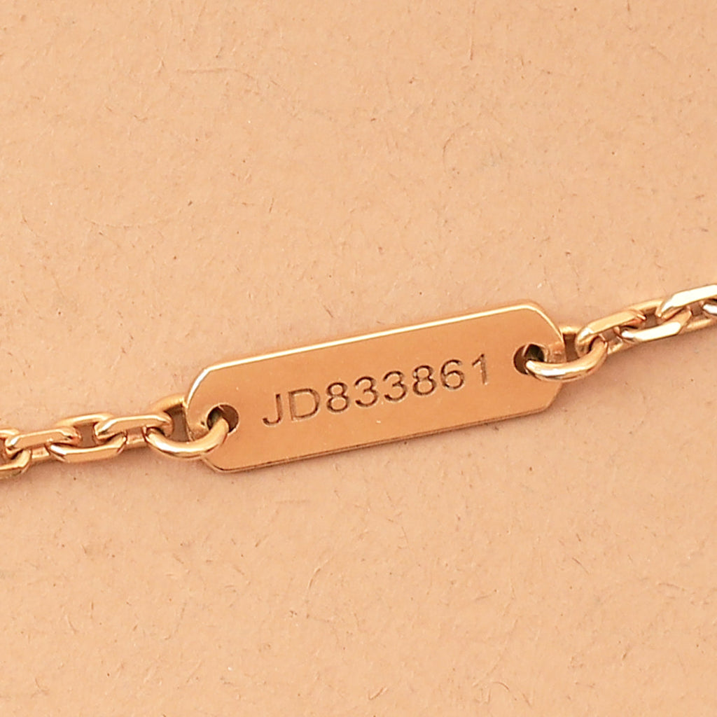 Van Cleef & Arpels 18K Yellow Gold Diamond Frivole 3 Flowers Pendant Mini Model Necklace