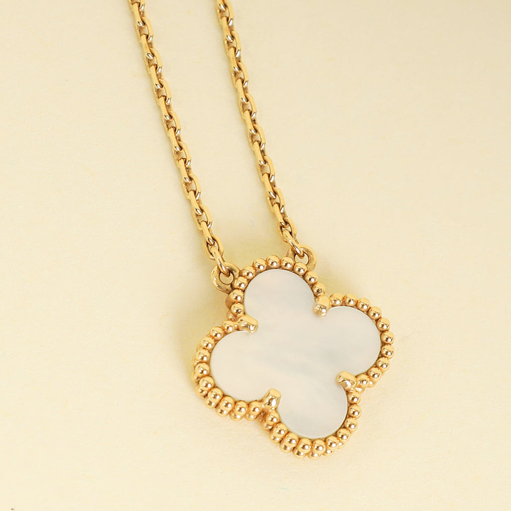 Van Cleef & Arpels 18K Yellow Gold MOP Vintage Alhambra Necklace