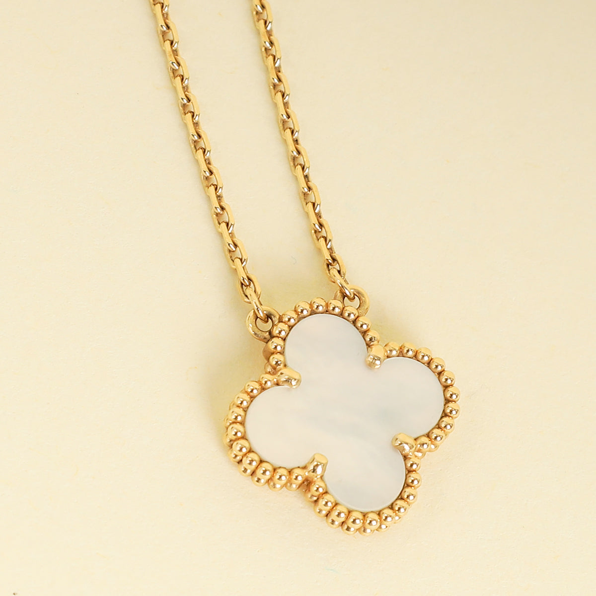 Van Cleef & Arpels 18K Yellow Gold MOP Vintage Alhambra Necklace