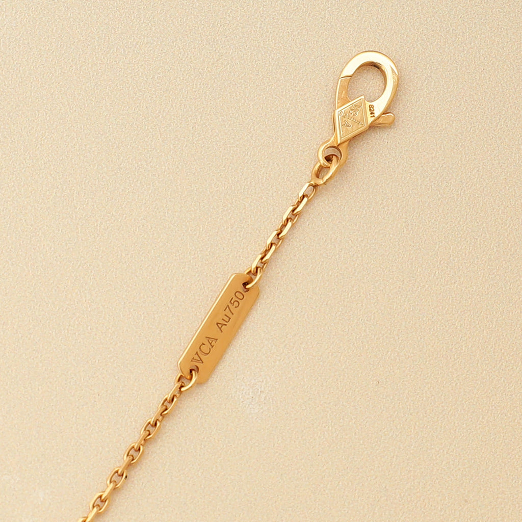Van Cleef & Arpels 18K Rose Gold Diamond Obsidian Vintage Alhambra 2023 Holiday Pendant Necklace