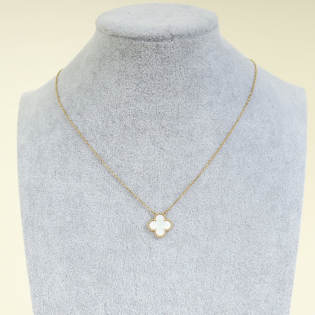 Van Cleef & Arpels 18K Yellow Gold Alhambra MOP Pendant Necklace