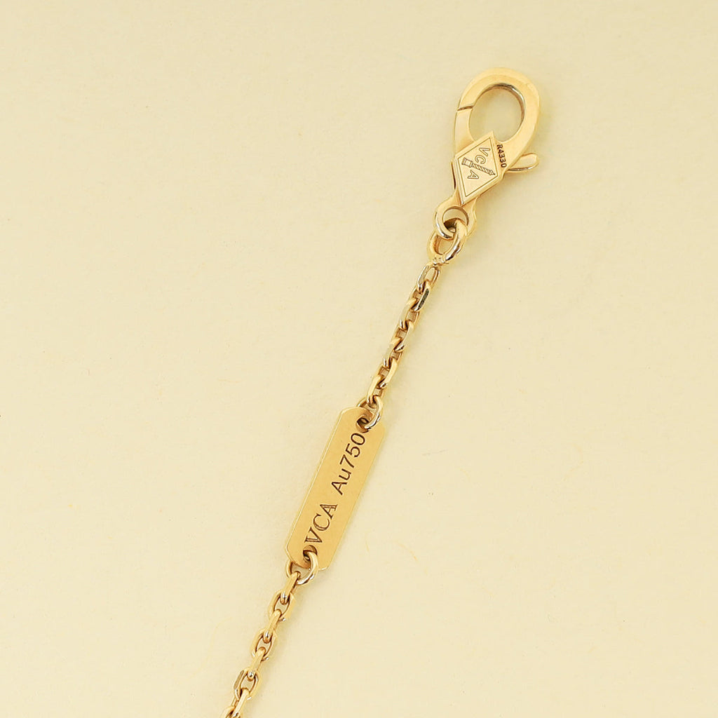 Van Cleef & Arpels 18K Yellow Gold Alhambra MOP Pendant Necklace