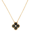 Van Cleef & Arpels 18K Rose Gold Diamond Silver Obsidian Holiday Pendant Necklace