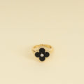 Van Cleef & Arpels Vintage Alhambra 1 Diamond Onyx Ring 52