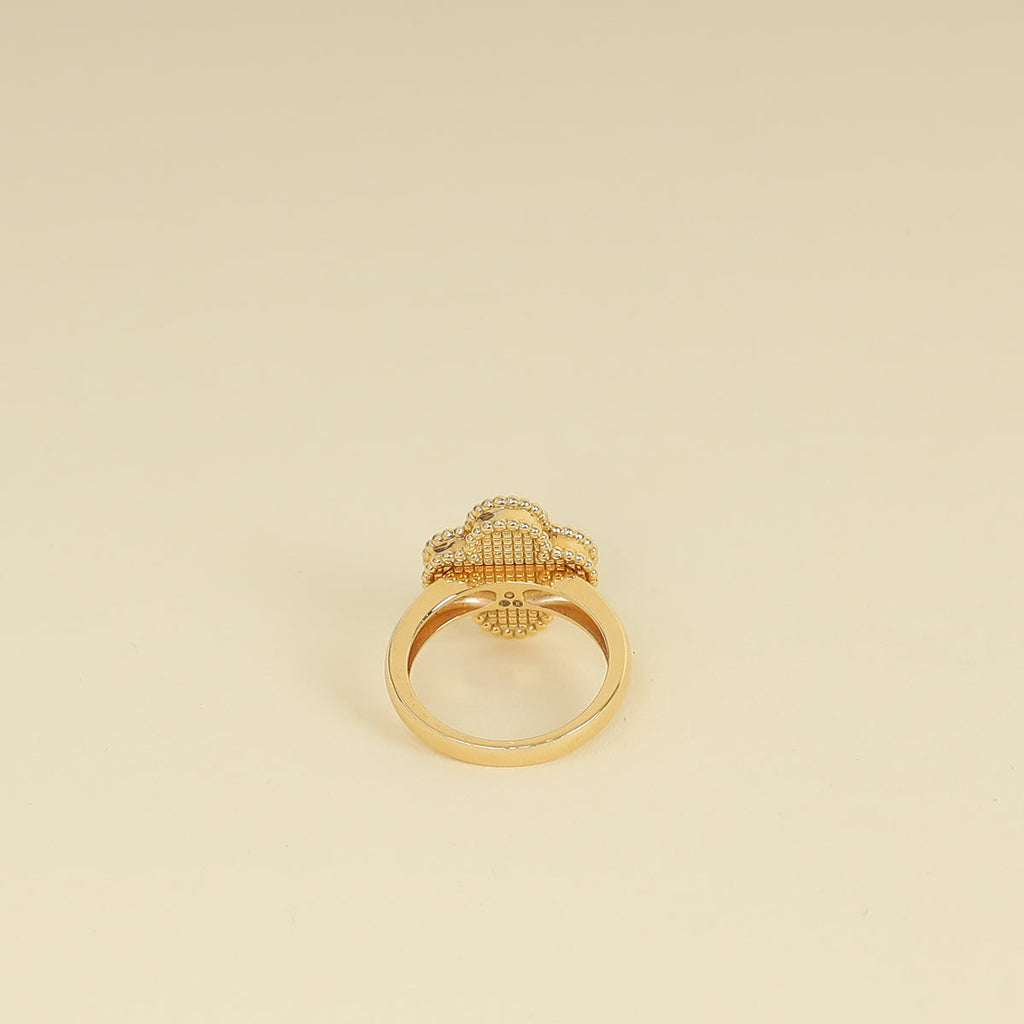 Van Cleef & Arpels Vintage Alhambra 1 Diamond Onyx Ring 52