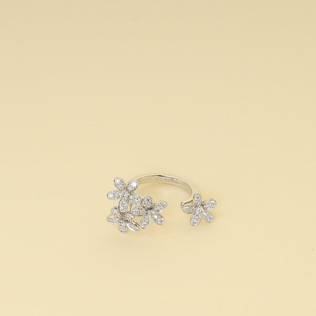 Van Cleef & Arpels 18K White Gold Socrate Between the Finger Ring 52