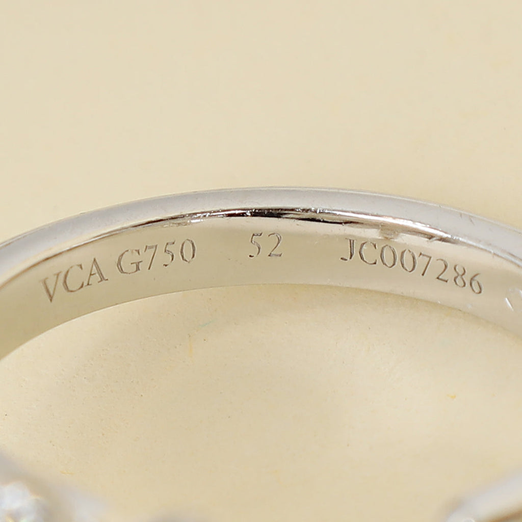 Van Cleef & Arpels 18K White Gold Socrate Between the Finger Ring 52