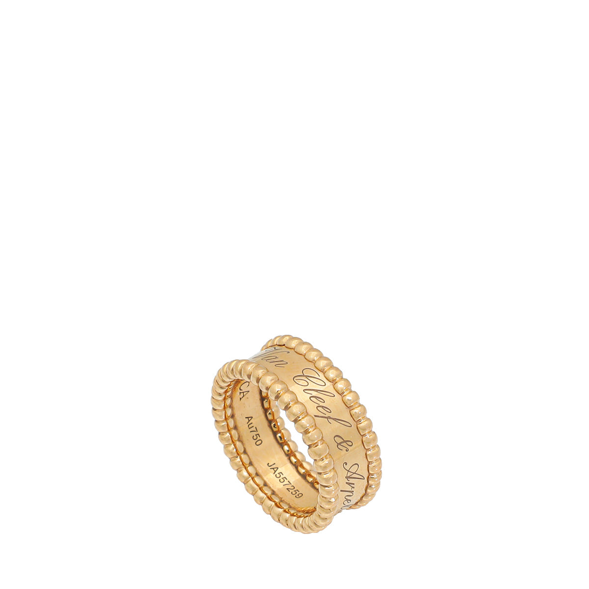 Van Cleef & Arpels 18K Rose Gold Perlée signature Ring 50