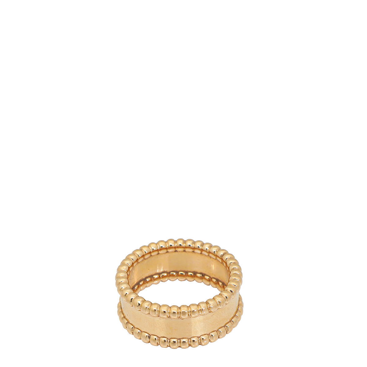Van Cleef & Arpels 18K Rose Gold Perlée signature Ring 50