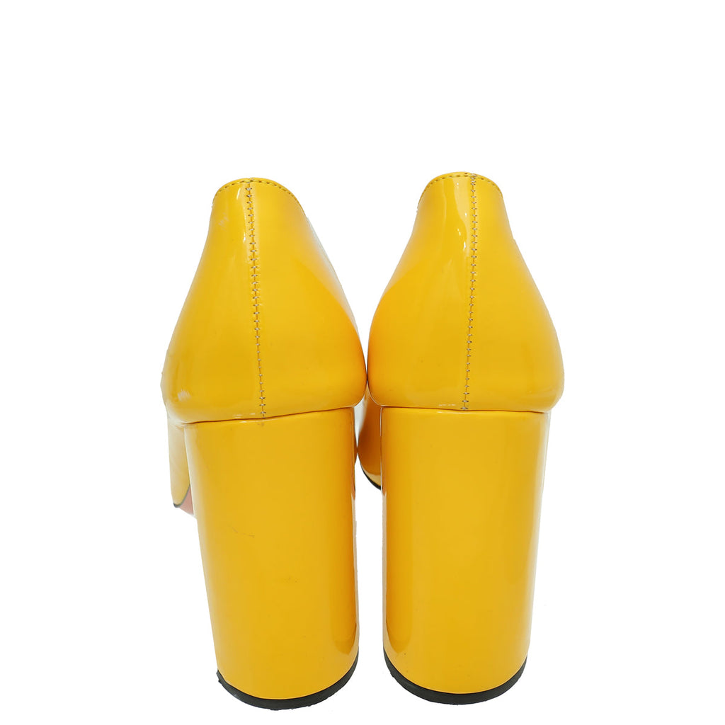 JF Yellow Fringe Square Toe Pump 40